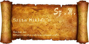 Szita Miklós névjegykártya