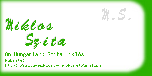 miklos szita business card