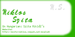 miklos szita business card